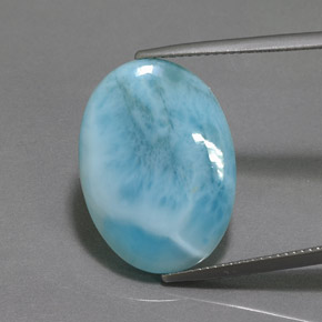 14,10 ctw natürlicher blauer Larimar, Oval Schliff, Lichtundurchlässig