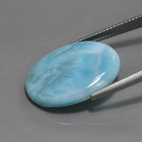 14,10 ctw natürlicher blauer Larimar, Oval Schliff, Lichtundurchlässig