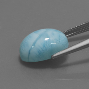 7,87 ctw natürlicher blauer Larimar, Oval Schliff, Lichtundurchlässig