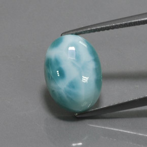 6,91 ctw natürlicher blauer Larimar, Oval Schliff, Lichtundurchlässig