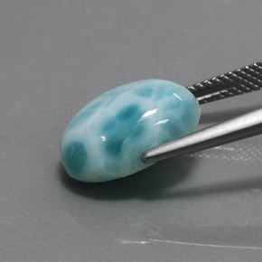 6,91 ctw natürlicher blauer Larimar, Oval Schliff, Lichtundurchlässig