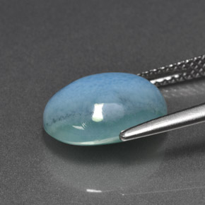 5,04 ctw natürlicher blauer Larimar, Oval Schliff, Lichtundurchlässig