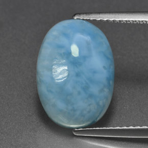 6,88 ctw natürlicher blauer Larimar, Oval Schliff, Lichtundurchlässig