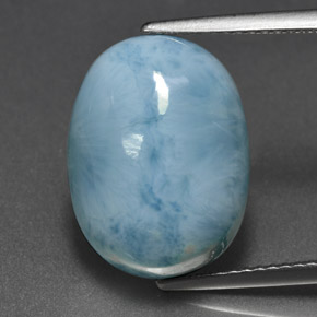 11,25 ctw natürlicher blauer Larimar, Oval Schliff, Lichtundurchlässig