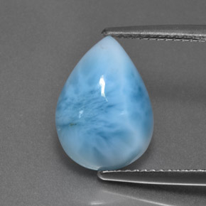 5,87 ctw natürlicher blauer Larimar, Birnenform, Lichtundurchlässig