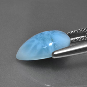 5,87 ctw natürlicher blauer Larimar, Birnenform, Lichtundurchlässig