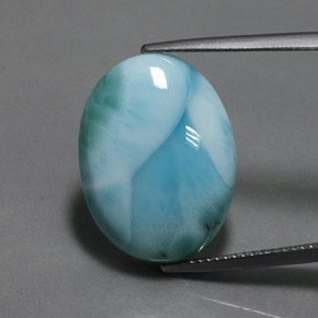 15,22 ctw natürlicher blauer Larimar, Oval Schliff, Lichtundurchlässig