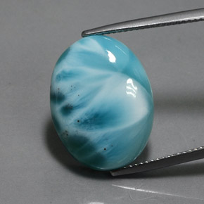 15,87 ctw natürlicher blauer Larimar, Oval Schliff, Lichtundurchlässig