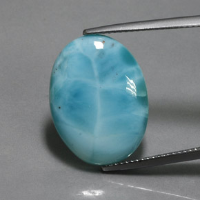 9,17 ctw natürlicher Blau Larimar, Oval Schliff, Lichtundurchlässig