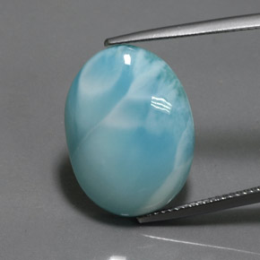15,80 ctw natürlicher blauer Larimar, Oval Schliff, Lichtundurchlässig