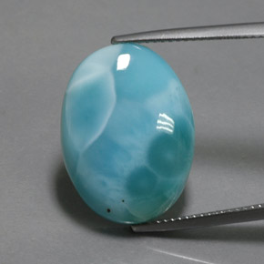 14,23 ctw natürlicher blauer Larimar, Oval Schliff, Lichtundurchlässig