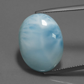 18,16 ctw natürlicher blauer Larimar, Oval Schliff, Lichtundurchlässig