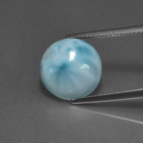 4,57 ctw natürlicher blauer Larimar, Rundschliff, Lichtundurchlässig