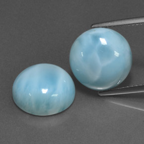  ct natürliche blauer Larimar-Edelsteine, Rundschliff, Lichtundurchlässig