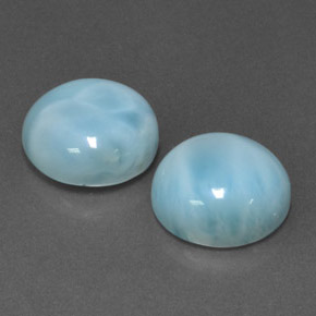  ct natürliche blauer Larimar-Edelsteine, Rundschliff, Lichtundurchlässig