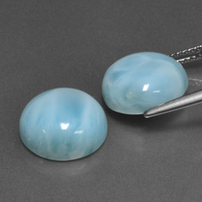  ct natürliche blauer Larimar-Edelsteine, Rundschliff, Lichtundurchlässig