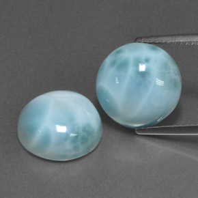  ct natürliche blauer Larimar-Edelsteine, Rundschliff, Lichtundurchlässig