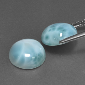  ct natürliche blauer Larimar-Edelsteine, Rundschliff, Lichtundurchlässig