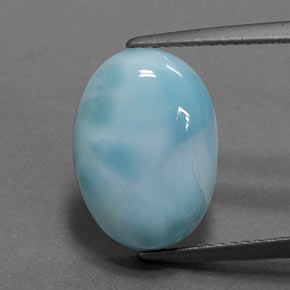 6,15 ctw natürlicher blauer Larimar, Oval Schliff, Lichtundurchlässig