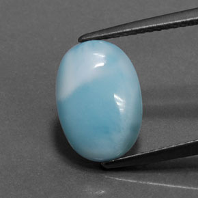 3,36 ctw natürlicher blauer Larimar, Oval Schliff, Lichtundurchlässig