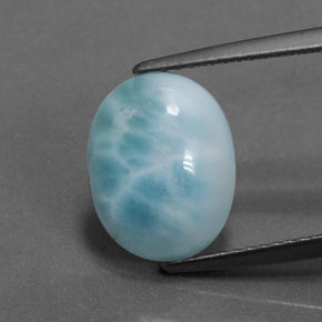 3,07 ctw natürlicher blauer Larimar, Oval Schliff, Lichtundurchlässig