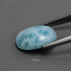 3,07 ctw natürlicher blauer Larimar, Oval Schliff, Lichtundurchlässig