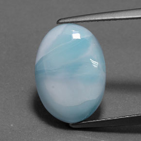 5,54 ctw natürlicher blauer Larimar, Oval Schliff, Lichtundurchlässig