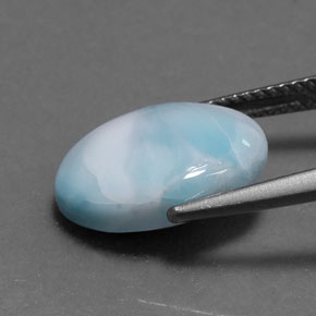 5,54 ctw natürlicher blauer Larimar, Oval Schliff, Lichtundurchlässig