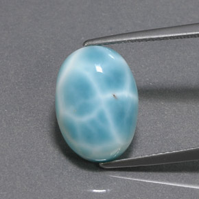 9,17 ctw natürlicher Blau-grün Larimar, Oval Schliff, Lichtundurchlässig