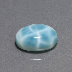 9,17 ctw natürlicher Blau-grün Larimar, Oval Schliff, Lichtundurchlässig