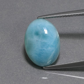6,54 ctw natürlicher grüner Larimar, Oval Schliff, Lichtundurchlässig