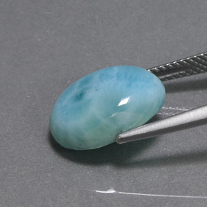 6,54 ctw natürlicher grüner Larimar, Oval Schliff, Lichtundurchlässig