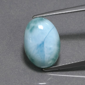 9,17 ctw natürlicher Blau-grün Larimar, Oval Schliff, Lichtundurchlässig