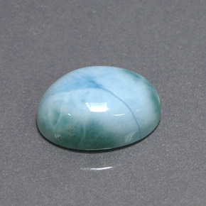 9,17 ctw natürlicher Blau-grün Larimar, Oval Schliff, Lichtundurchlässig
