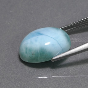 9,17 ctw natürlicher Blau-grün Larimar, Oval Schliff, Lichtundurchlässig