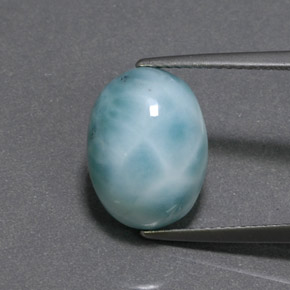 8,07 ctw natürlicher grüner Larimar, Oval Schliff, Lichtundurchlässig