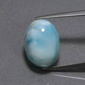 9,17 ctw natürlicher Blau-grün Larimar, Oval Schliff, Lichtundurchlässig