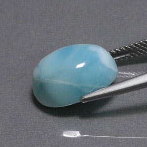 9,17 ctw natürlicher Blau-grün Larimar, Oval Schliff, Lichtundurchlässig