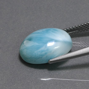 9,17 ctw natürlicher Blau-grün Larimar, Oval Schliff, Lichtundurchlässig