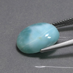 6,80 ctw natürlicher grüner Larimar, Oval Schliff, Lichtundurchlässig