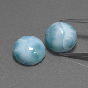  ct natürliche grüner Larimar-Edelsteine, Rundschliff, Lichtundurchlässig