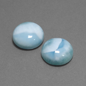  ct natürliche grün-blau Larimar-Edelsteine, Rund Schliff, Lichtundurchlässig