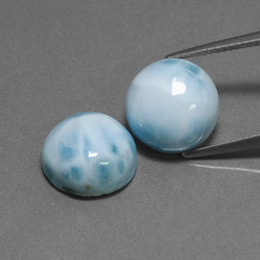  ct natürliche blauer Larimar-Edelsteine, Rundschliff, Lichtundurchlässig