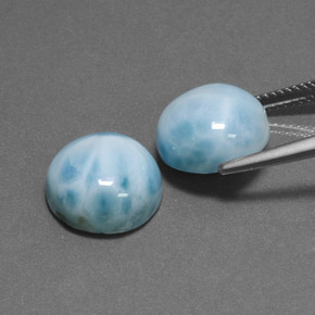  ct natürliche blauer Larimar-Edelsteine, Rundschliff, Lichtundurchlässig