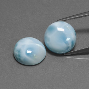  ct natürliche Blau-grün Larimar-Edelsteine, Rund Schliff, Lichtundurchlässig