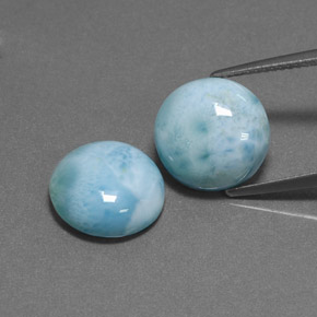  ct natürliche blauer Larimar-Edelsteine, Rundschliff, Lichtundurchlässig