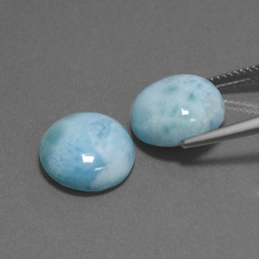  ct natürliche blauer Larimar-Edelsteine, Rundschliff, Lichtundurchlässig