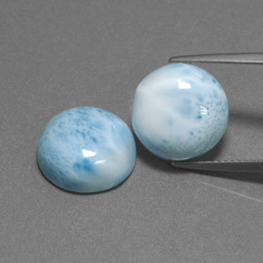  ct natürliche blauer Larimar-Edelsteine, Rundschliff, Lichtundurchlässig
