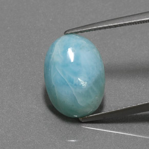 5,86 ctw natürlicher blauer Larimar, Oval Schliff, Lichtundurchlässig