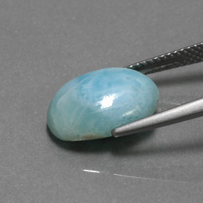 5,86 ctw natürlicher blauer Larimar, Oval Schliff, Lichtundurchlässig